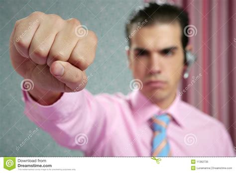 Angry Aggresive Businessman With Fist Closeup Stock Image Image Of