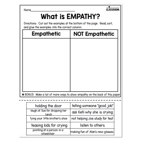 1st And 2nd Grade Social Emotional Learning Empathy Unit Sort