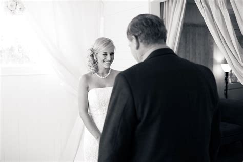 Dad And Bride First Look First Look Candid One Shoulder Wedding Dress Wedding Photos Dads
