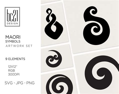 9 Maori Symbols Cliparts Digital Prints Instant Downloads Etsy Australia
