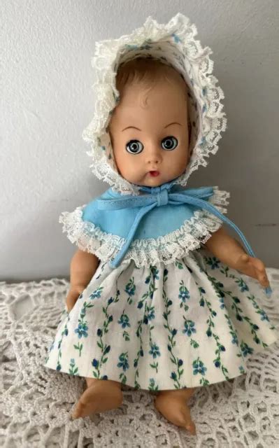 VINTAGE BABY DOLL 1950 S Drink And Wet 8 Sleep Eyes Floral Dress