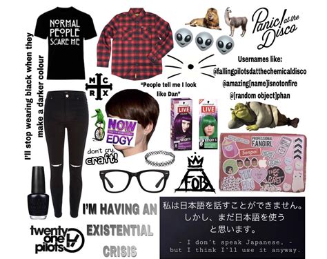 “edgy 15 Year Old” Starter Pack Bonus Points If They Like Dan And Phil