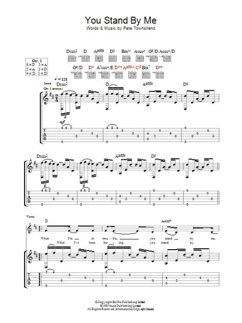You Stand By Me Guitar TAB ZZounds