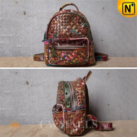 Womens Woven Leather Backpack Cw252081