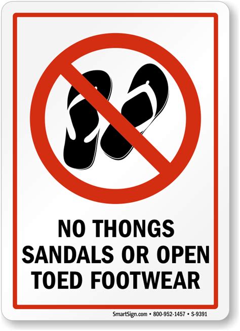No Open Toed Shoes Signs Closed Toe Shoes Only