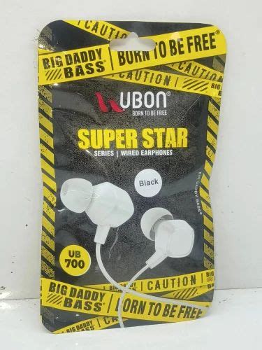 Black Ubon Superstar Series Wired Earphone Mobile Model Namenumber