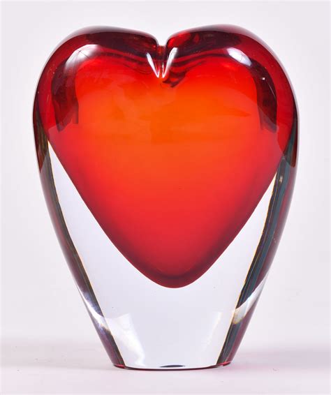Red Murano Glass Heart Vases Valerie Wade