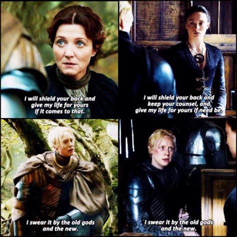 Brienne Of Tarth S Oaths To The Stark Ladies Game Of Thrones Series Game Of Thrones Tv Hbo