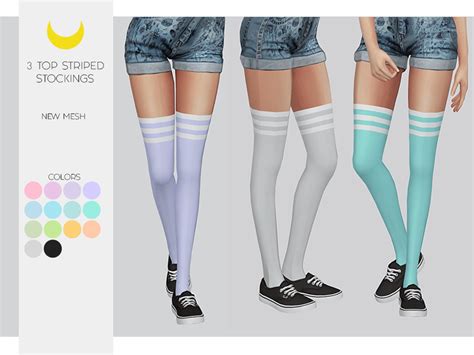 The Sims Resource Stockings Top 3 Striped