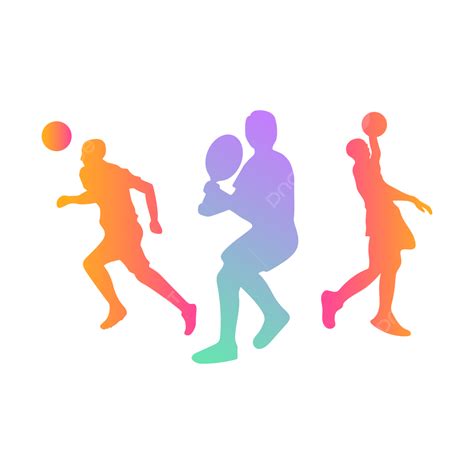 Colorful Sport Silhouette Free Vector Sports Vector Badminton Sports