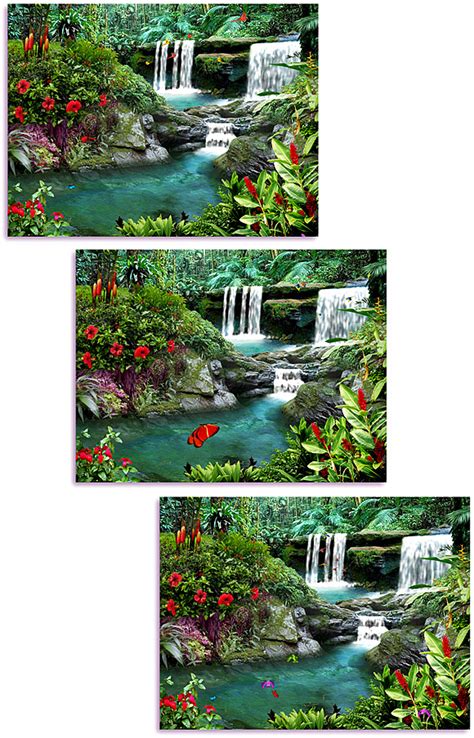 Living Waterfalls 3 Free 3d Screensaver Animated