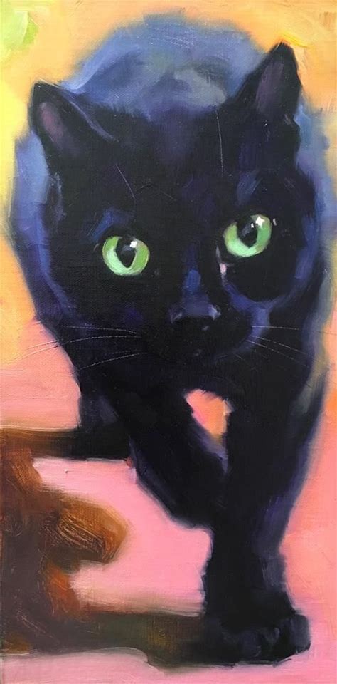 Daily Paintworks Original Fine Art © Katya Minkina Black Cat