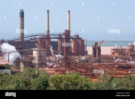 Aluminium Aluminum Smelter Industrial Complex On The Coast At City Of