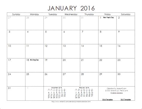 2016 Calendar Templates And Images
