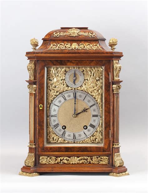 Burr Walnut Bracket Clock By Lenzkirch Circa 1890 540861