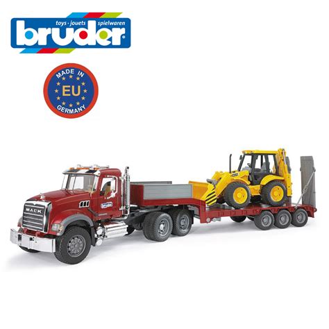 Bruder 02813 Mack Granite Low Loader And Jcb 4cx Play Vehicle For 3 Years