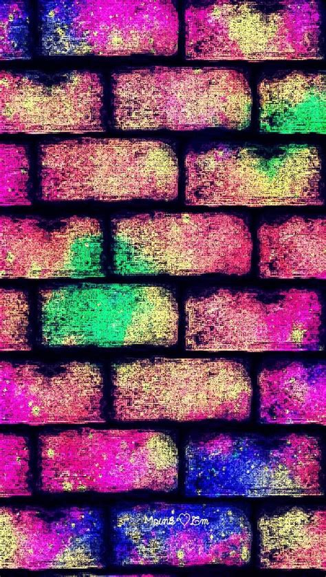 Neon Brick Design On Purple Wallpapers Wallpaper Cave