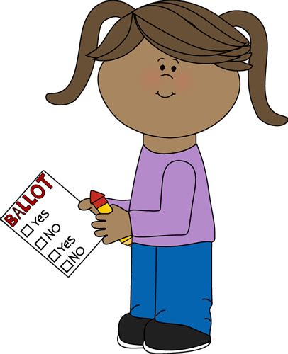 Girl With Voting Ballot Clip Art - Girl With Voting Ballot Image