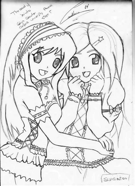 M Sketch Anime Best Friends Coloring Pages