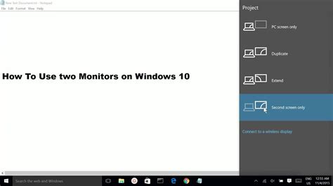 How To Use Two Monitors On Windows 10 Youtube