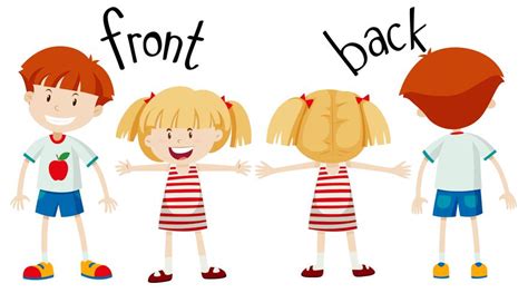 English Opposite Word Of Front And Back 474658 Vector Art At Vecteezy