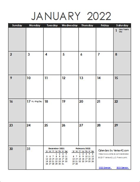 Monthly 2021 Calendar 2022 Printable Free Monthly Calendar 2022