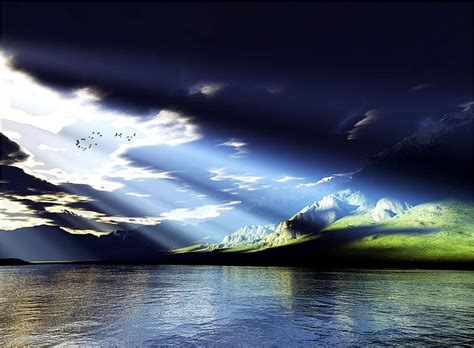 Free Download Gods Light Grass Clouds Light Pic View Birds