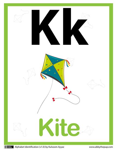 K Is For Kite Alphabet Flashcard Free Printable Papercraft Templates