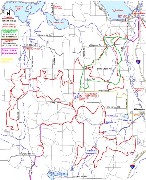 Tomahawk Atv Orv Ohv Motorcycle Off Road Trail Map Emmet County