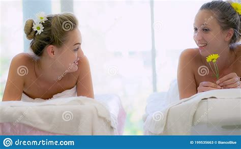 Two Women At Massage Room In Luxury Day Spa Stock Image Image Of Beauty Comfort 199535663