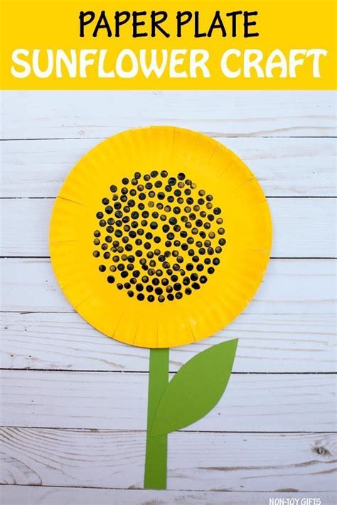 Paper Plate Sunflower Craft For Toddlers Preschoolers And Older Kids