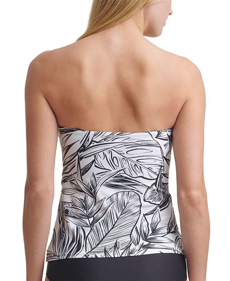 Dkny Printed Bandeau Bow Tankini Top And Reviews Swimsuits And Cover Ups