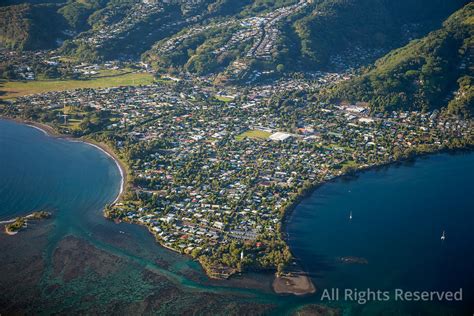 Overflightstock™ Mahina On Tahiti French Polynesia Aerial Stock Photo