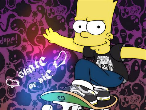 Bart Simpson Skateboarding Awesome Cartoon Skateboard Hd Wallpaper