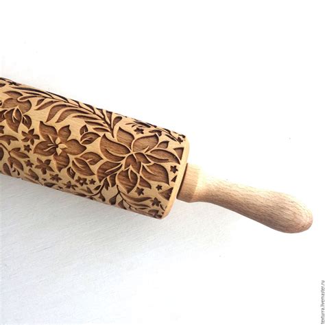 Flowers Pattern Laser Engraved Rolling Pin By Texturra