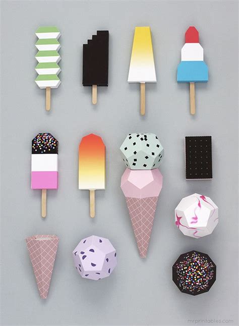 Paper Ice Cream 3 Trabalhos Em Papel Kids Crafts Papel Faça Você Mesmo