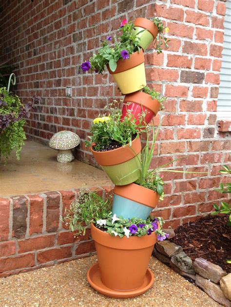 Plantstand Savvy Urbanite Farmer Stacked Flower Pots Flower Pots