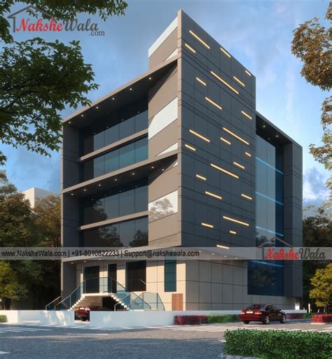 4500sqft Multi Storey Commercial Building Elevation Design Commercial