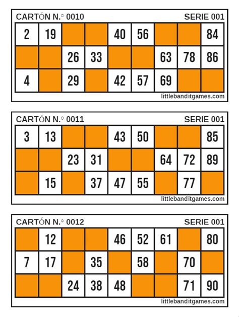 Cartones De Bingo En Pdf Para Imprimir Bingo Para F3b