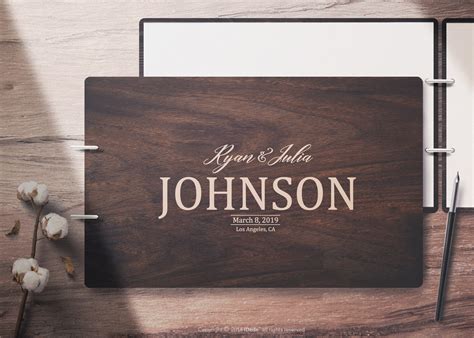 Wooden Wedding Guest Book Rustic Handmade Engraved Wood Etsy