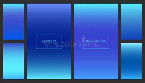Bright Classic Blue Gradients Backgrounds Set Stock Vector