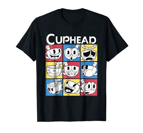 Cuphead Nine Squares Of Different Emotions Graphic T Shirt 4lvs