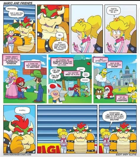 An Image Of A Comic Strip With Mario And Princess Peaches Talking To Each Other