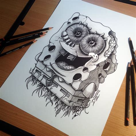 Sponge Bob Drawing By Atomiccircus On Deviantart