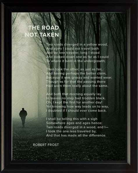 The Road Not Taken Motivational Poster Print Picture Or Framed Wall Art