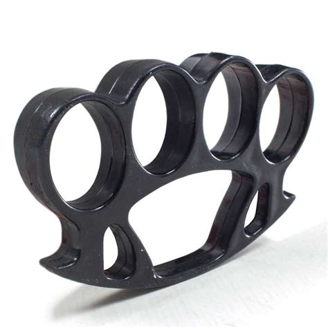 Black Plastic Knuckle Duster Fist Loading Weapon Brass Knuckles