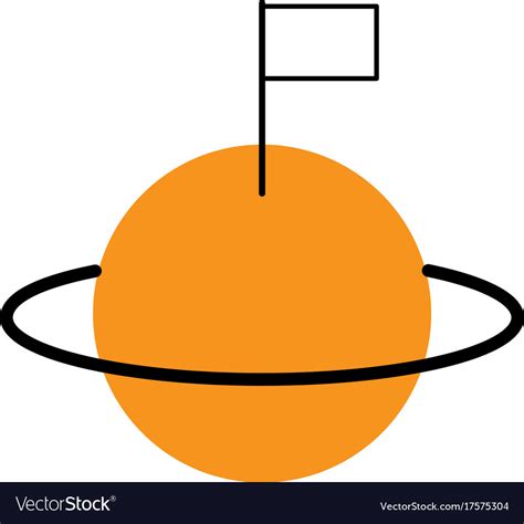 Space Universe Saturn With Flag Colonization Vector Image