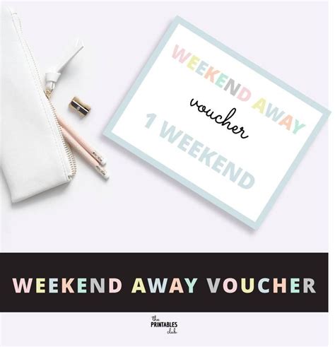 Printable Weekend Away Voucher Template Printable Word Searches
