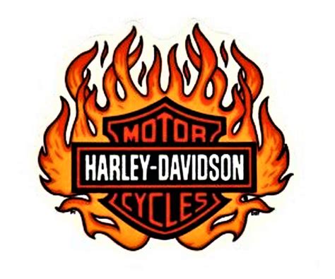 Harley Davidson In Flames Logo In Harley Davidson Decals