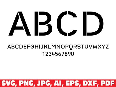 Stencil Font Svg Stencil Letters Alphabet Svg Stencil Svg Etsy